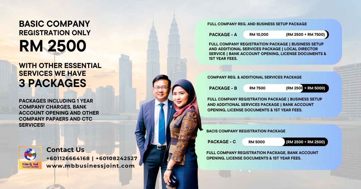 Company registration in Malaysia 2024 and business setup services package cost in Malaysia with Malaysia business visa advisory